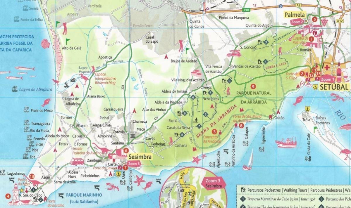 地图里斯本的海岸