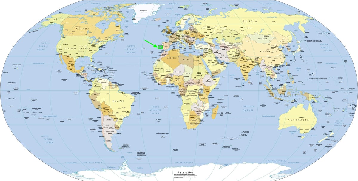 葡萄牙里斯本的世界地图
