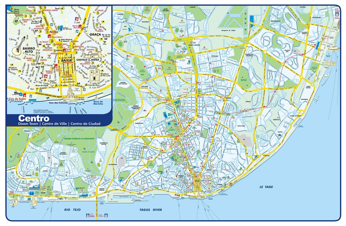 里斯本有趣的地方的地图