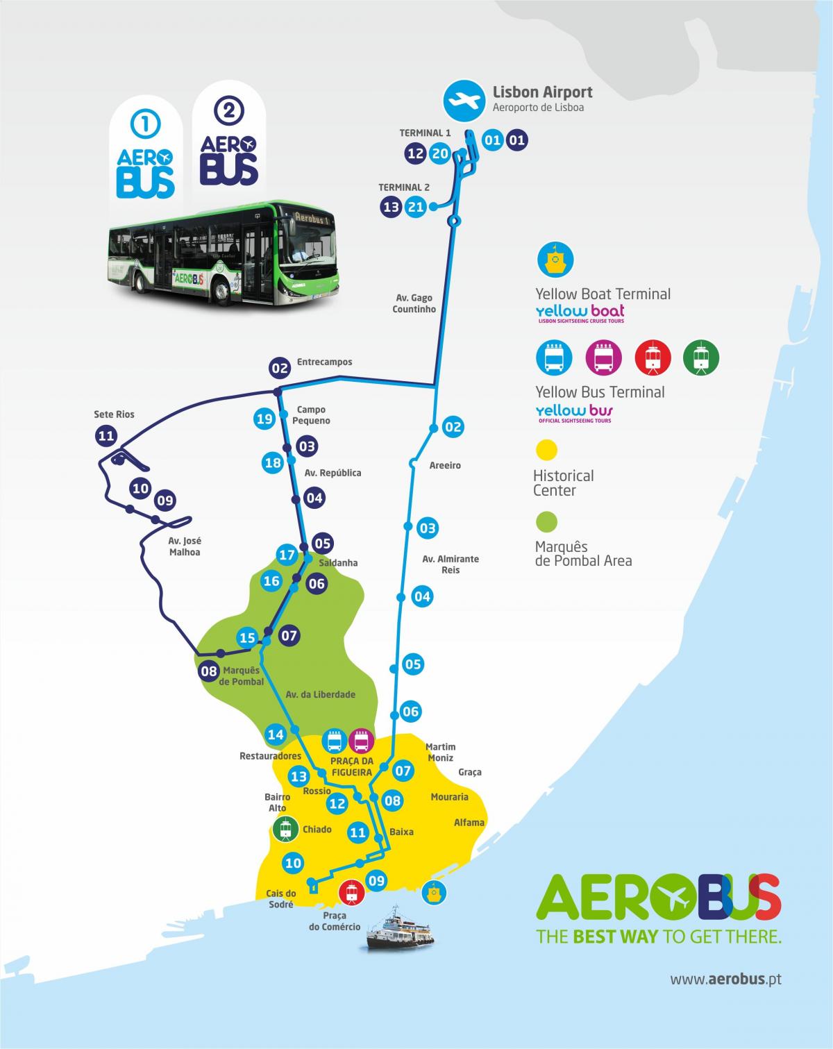 里斯本机场巴士路线图
