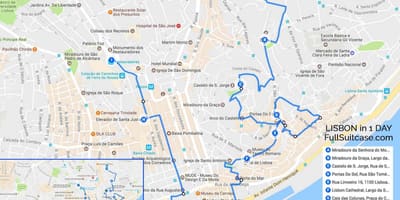 徒步旅行的里斯本的地图