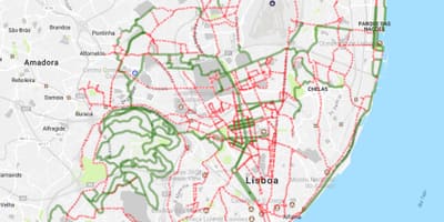 地图的里斯本自行车